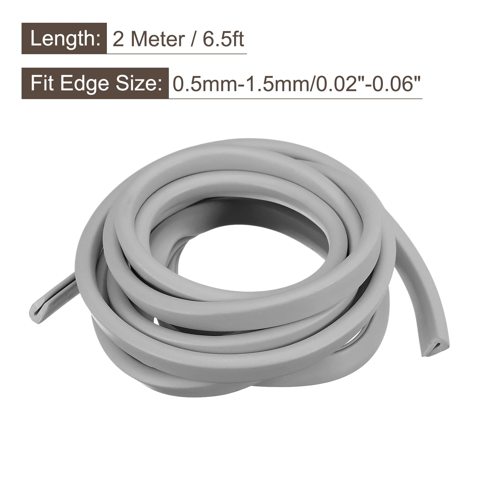 Uxcell 1Pcs U Channel Edge Trim 1/2/4m Length Rubber Guard Seal Strip Edge Protector Fit for 0.1-3mm Edge