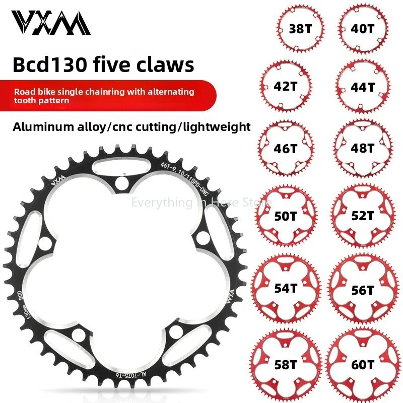 1pcs Road Bike Single Plate 110BCD130BCD Positive and Negative Tooth Disc 38T 50T 52T54T56T58T 60T Dental Disc Mtb Parts