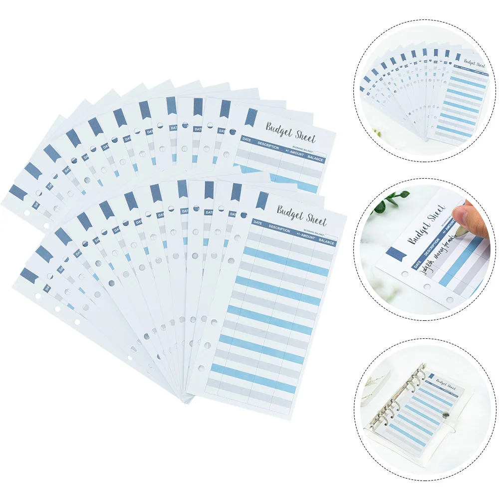 50 ورقة بطاقة الميزانية النقدية مخطط الميزانية العملي إدراج تصميم ثقب مثقوب للمنزل مكتب الأعمال استخدام مكتب الملحقات #3