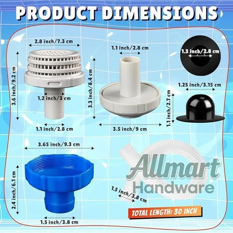 Pool Spray System Connector Kit Pool Sprinkler Quick Connector Pool Hose Connection Filtration Cleaning Accessories