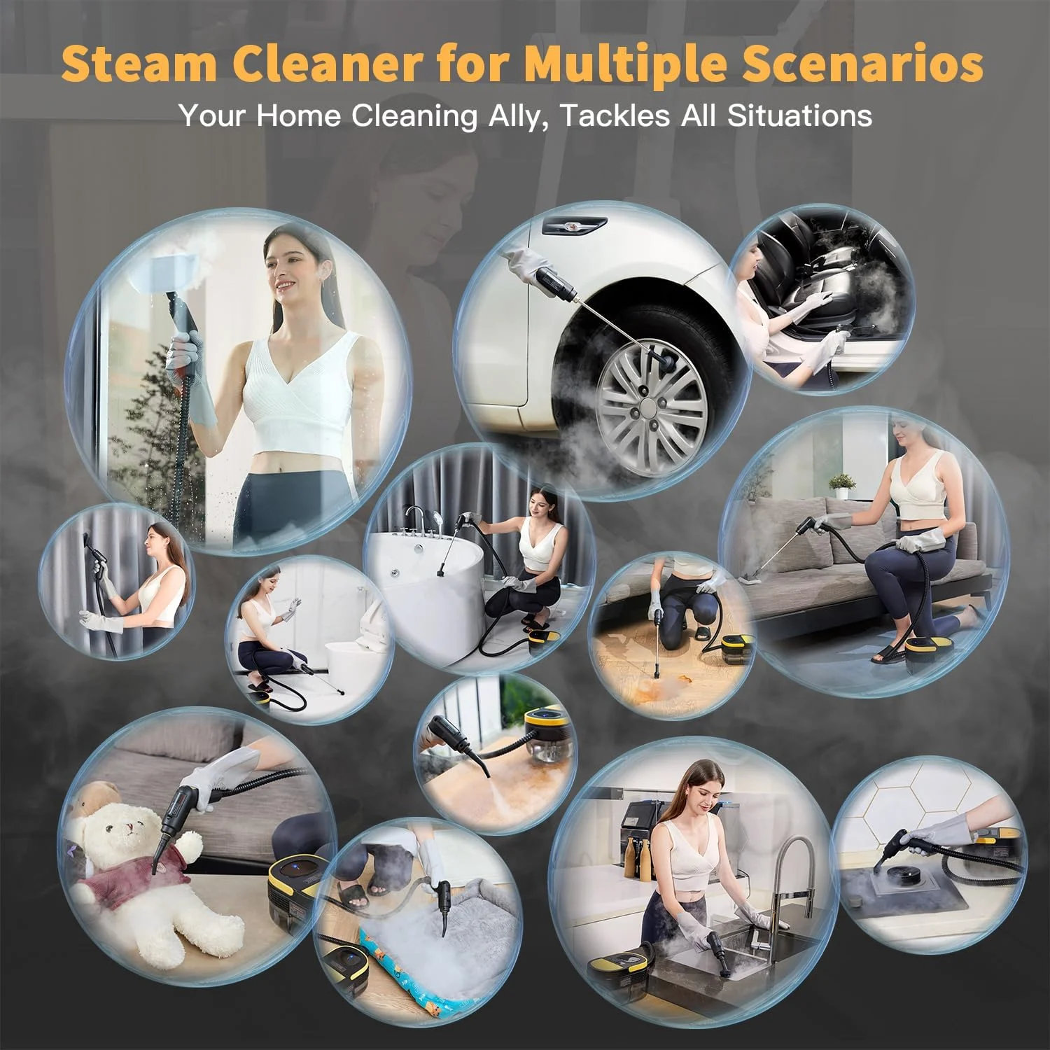 20252500W Handheld High Pressure Steam Cleaner Carpet Sofa Professional Multi Purpose Steam Cleaner for Cleaning - Image 6