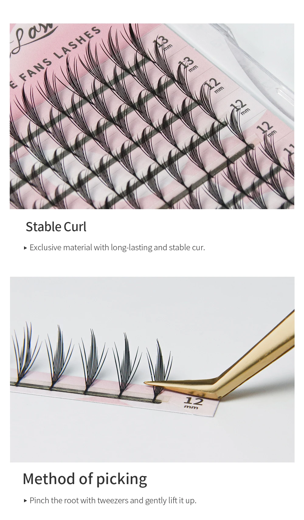 GLAMLASH Comic Spire Wimpernverlängerung Natürliche Comango Manga Falsche Wimpern Vorgefertigte Fächer Feder Anime Wimpern Make-up-Tools – Detail 4