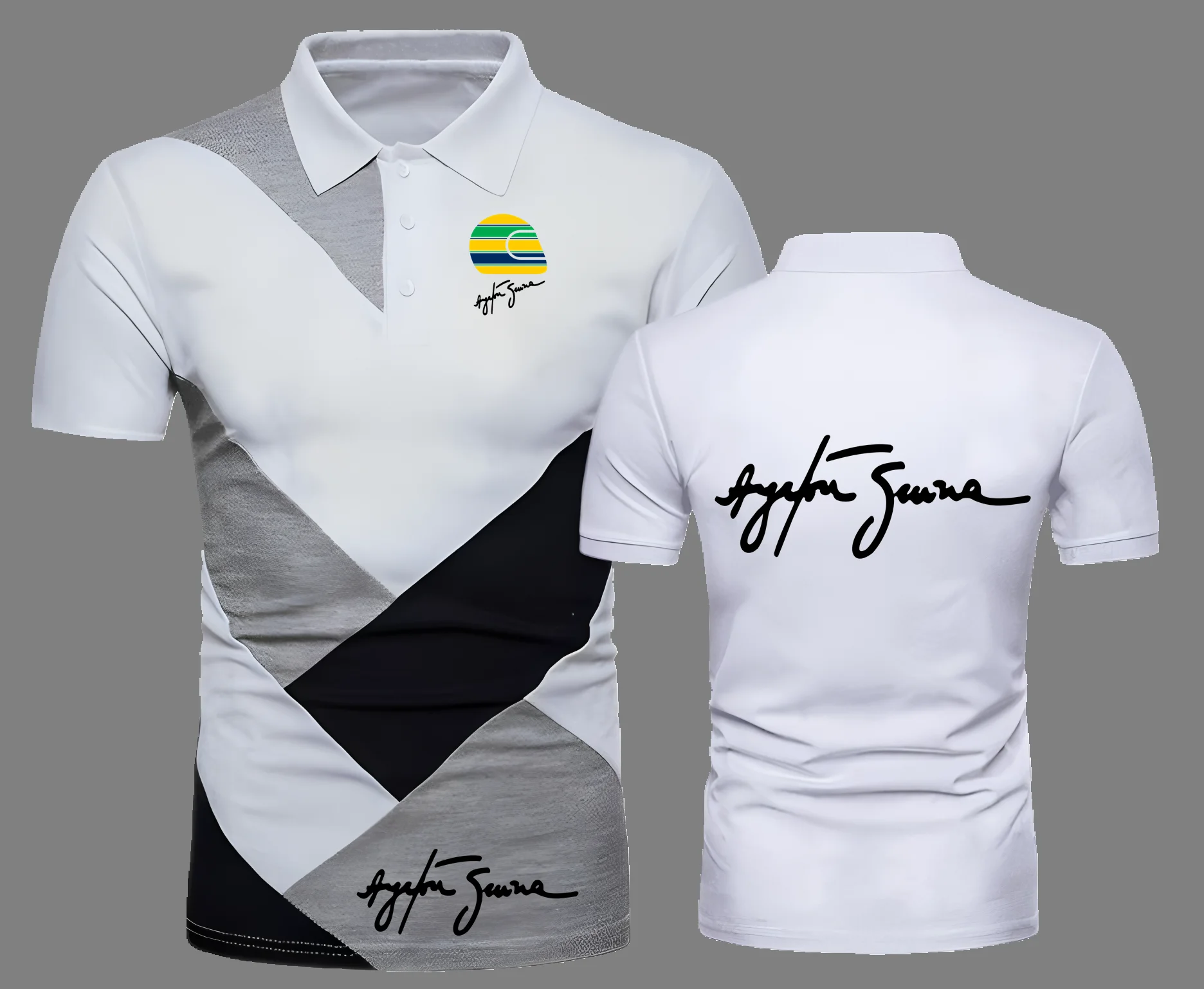 2025-novos-homens-ayrton-senna-verao-camisa-polo-contraste-cor-manga-curta-camisas-polo-moda-gola-camiseta-topos