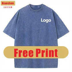 Customized T-shirts free print logo images old design clothes 100% cotton cultural shirts men's and women's work Tops