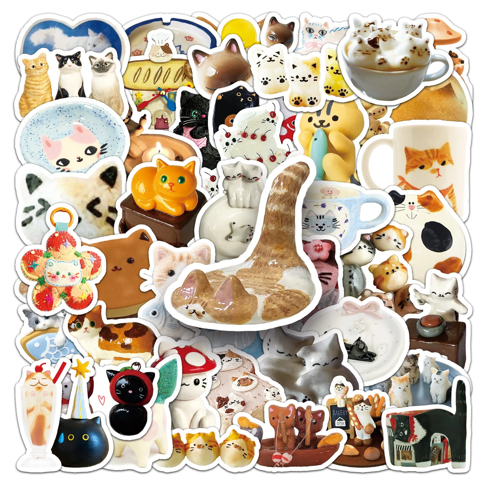 

10/50PCS Kitten INS Style Cute Pet Animal Material Decorative Water Cup Guitar Computer Waterproof Sticker Kids Toy