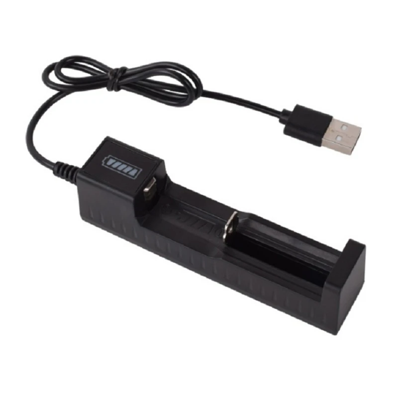 Cargador rápido 1 ranura, cargador batería USB inteligente Universal para baterías recargables 18650 14500 1634