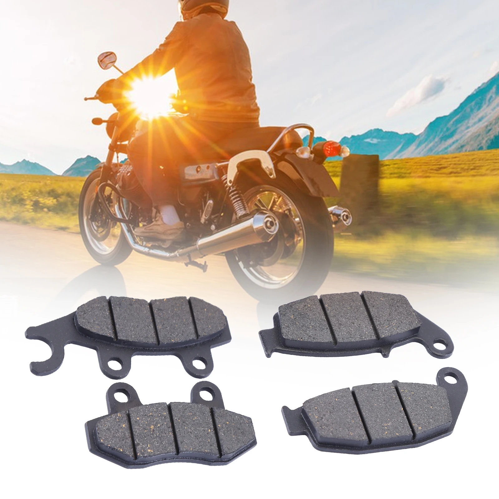 4PCS Brake Pads Original Front and Rear Rubber Kit Compatible for Italika Vortx 300