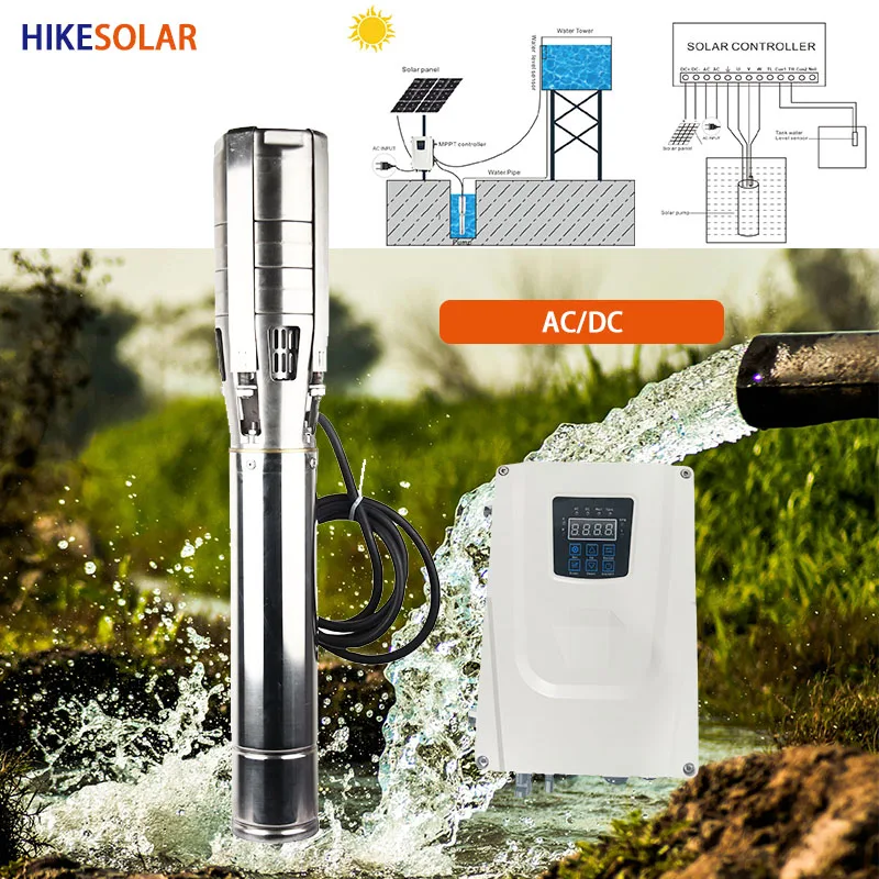 HYBRID SOLAR PUMP 1.8HP 2.5HP 3HP 3.5HP 4HP AC/DC SS304 Impeller 6