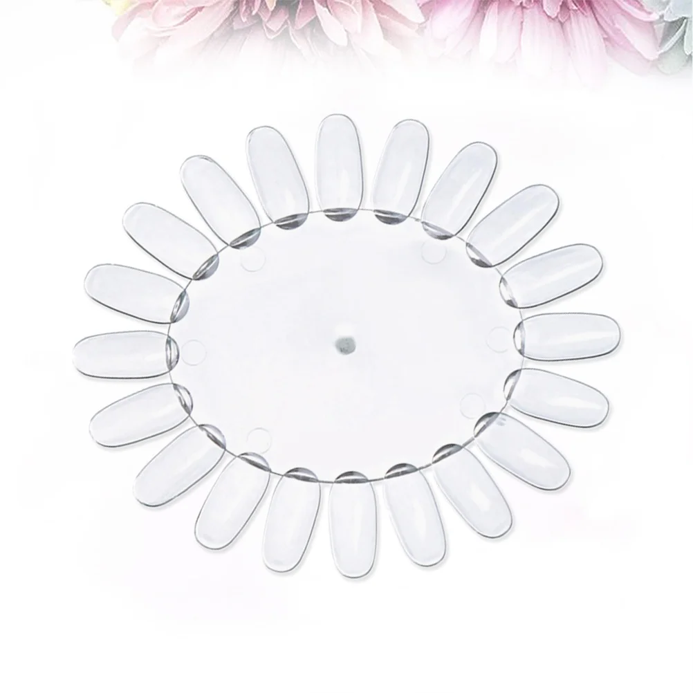 10 Stück Nagellack-Display-Rad, transparente Sonnenblumen-förmige Acrylplatte für Nagelkunst-Übungen und Salon-Schaufenster, 20 Fake