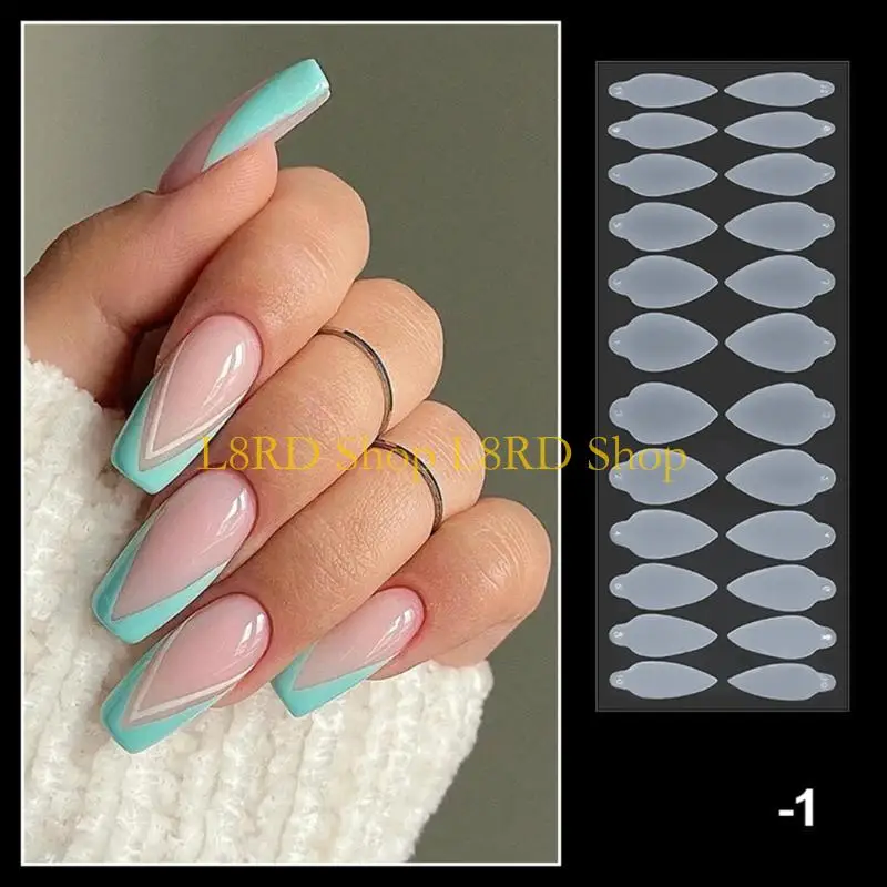 L8rd 24pcs/Bag Nägel Formular Nagelaufkleber Maniküre Acrylvorlagen Nagel