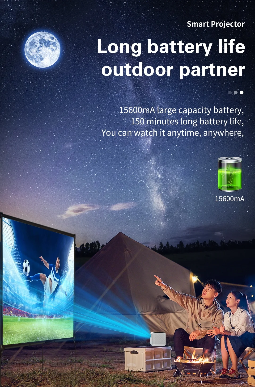 4K Full HD lumière du jour jeu vidéo DLP Home cinéma extérieur Smart TV Android 9 sans fil WiFi téléphone Portable Mini projecteur Portable