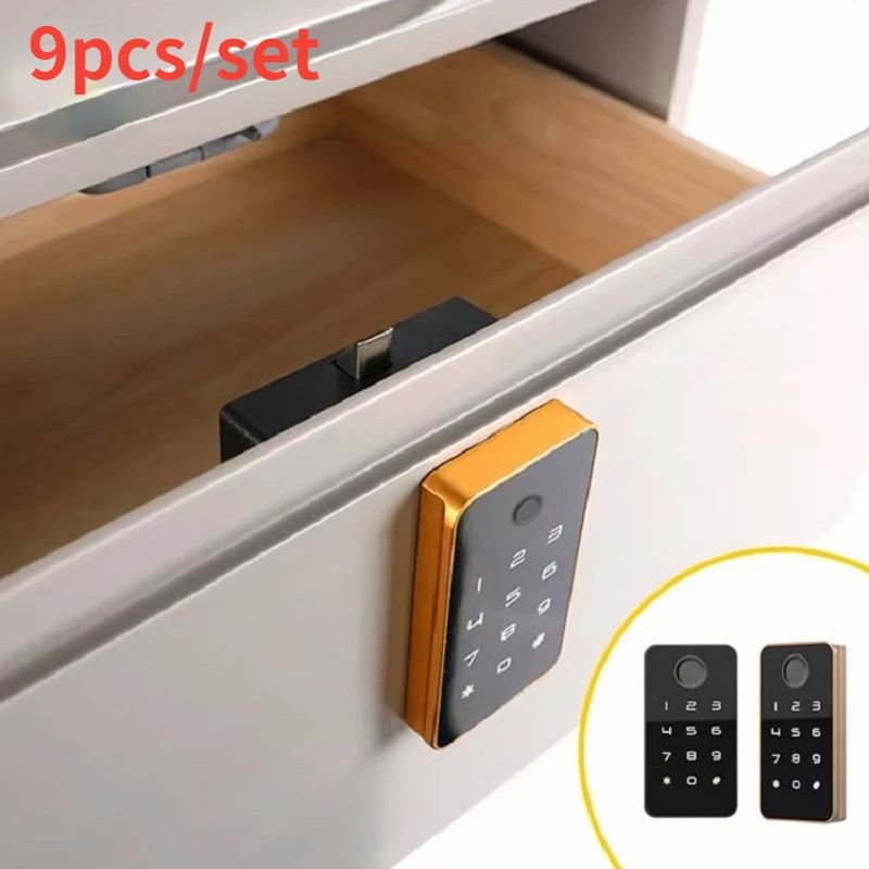 

9pcs/set smart Furniture Lock Fingerprint Password Lock for Office File Drawer Cabinets Sauna Storage Cabinets Smart Lock