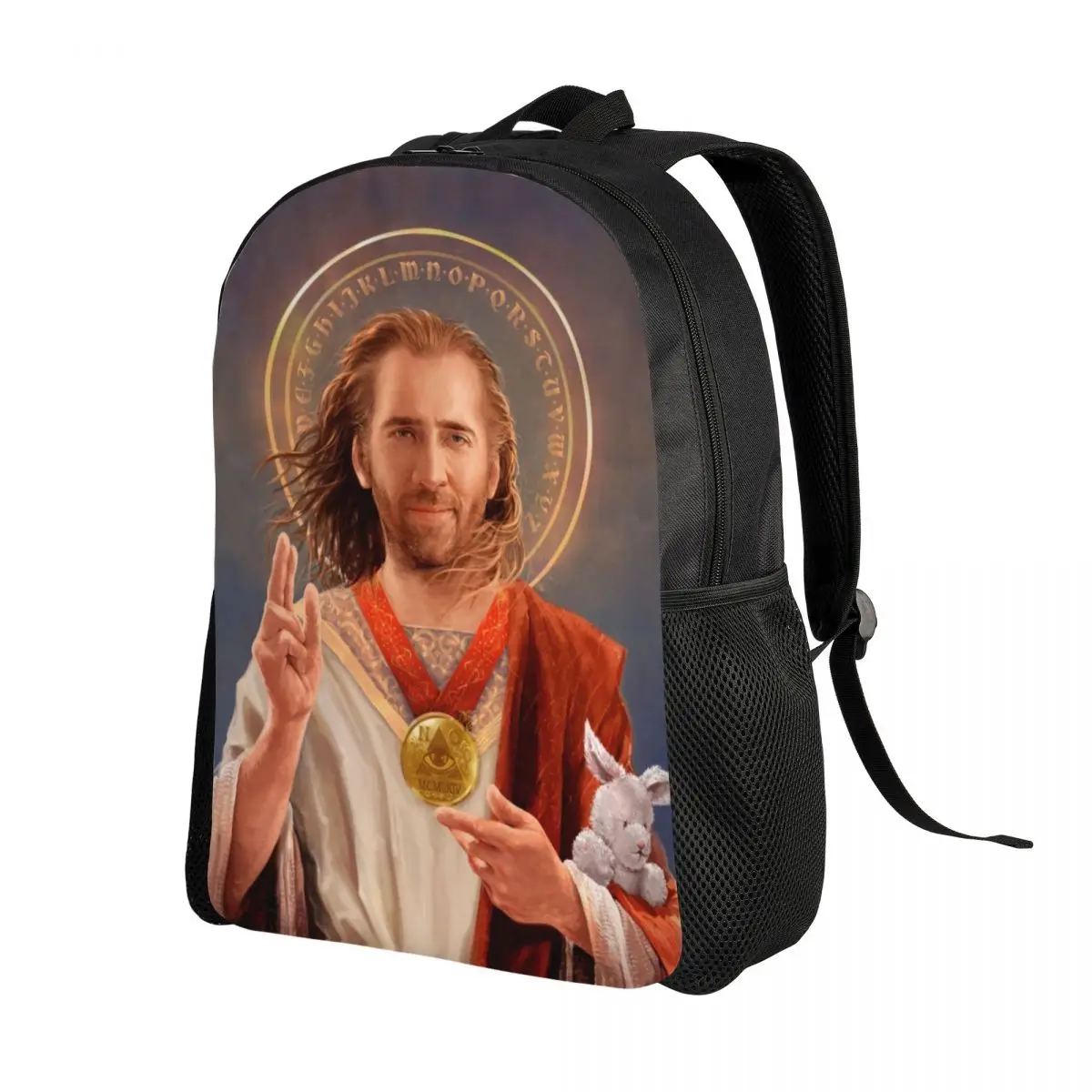 3D Printing Saint Nicolas Cage Backpacks Funny Meme School College Travel Bags Women Men Bookbag Fits 15 Inch Laptop