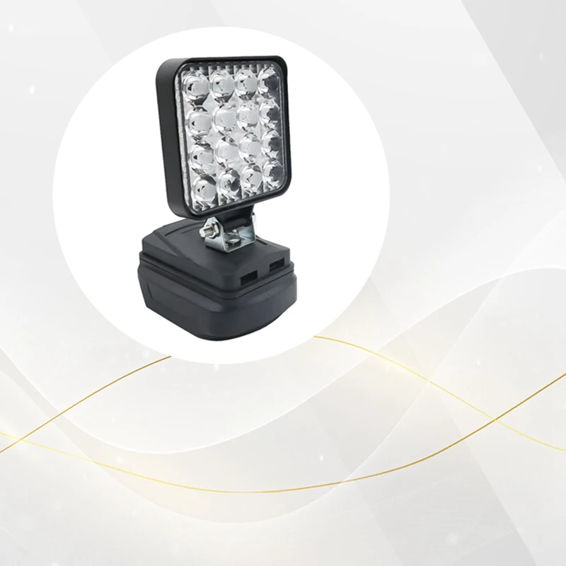 16 LED ワークライトスポットライト屋外作業釣りハンドヘルド緊急ツールライト 18V リチウム電池用