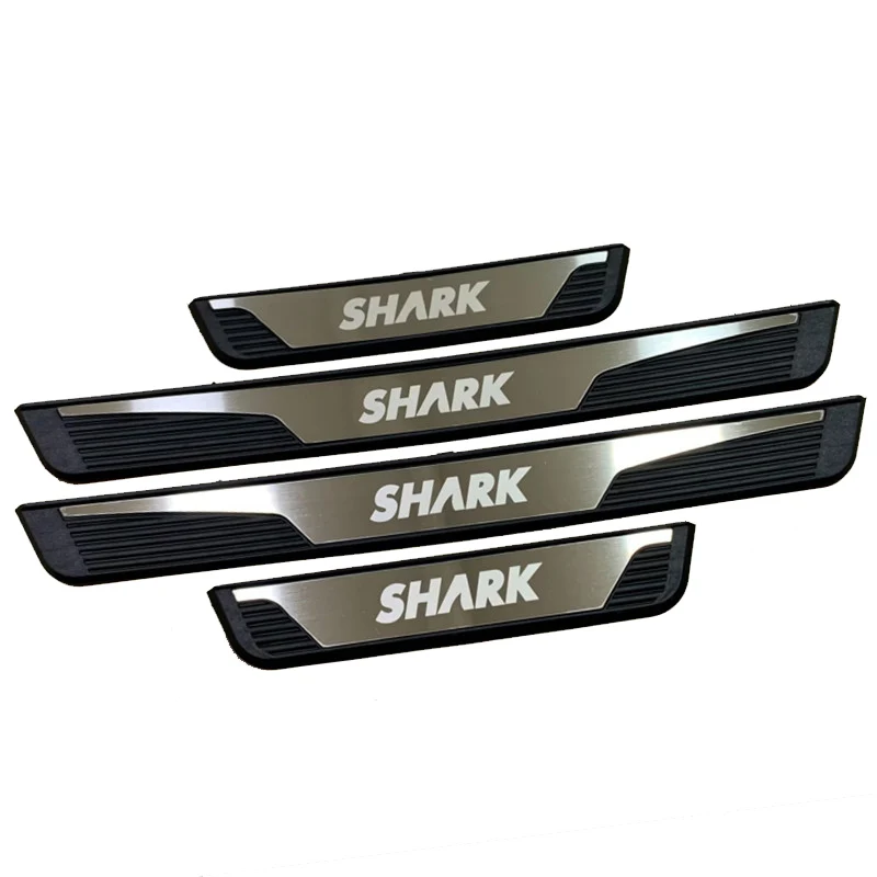 For BYD SHARK 6 2025 Accessories Door Sill Protector Auto Threshold Scuff Plate Stickers Steel Plastic Pedal Car Trim Styling