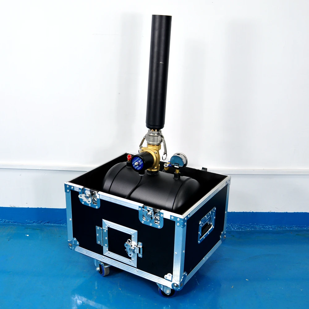 TIPTOP Flightcase Packing 1.5inch Solenoid Valve Power Manual Control Confetti Paper Powder Jet Machine 50cm Jet Pipe