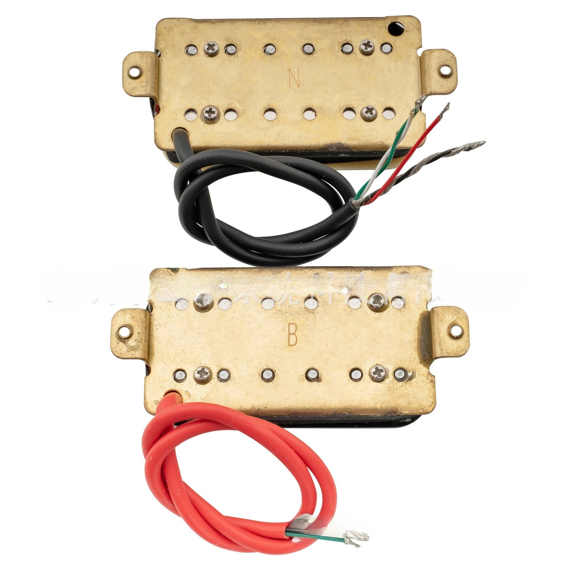 Best Offer Electric Guitar Humbucker Pickup Set Ceramic Magnet Double Neck and Bridge Accessories Zebra Black Set