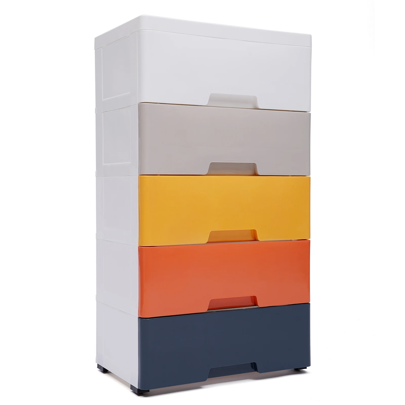 5-Layer Storage Cabinet Plastic Closet Organizer 5 Drawer Storage Bin Dresser Tower for Home Living Room Bedroom