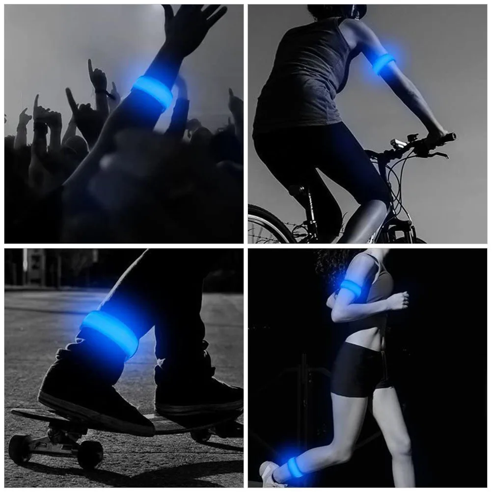 

2Pcs Rechargeable LED Glowing Armbands Adjustable Safety Straps Reflective Night Running Wristbands Outdoor Equipment
