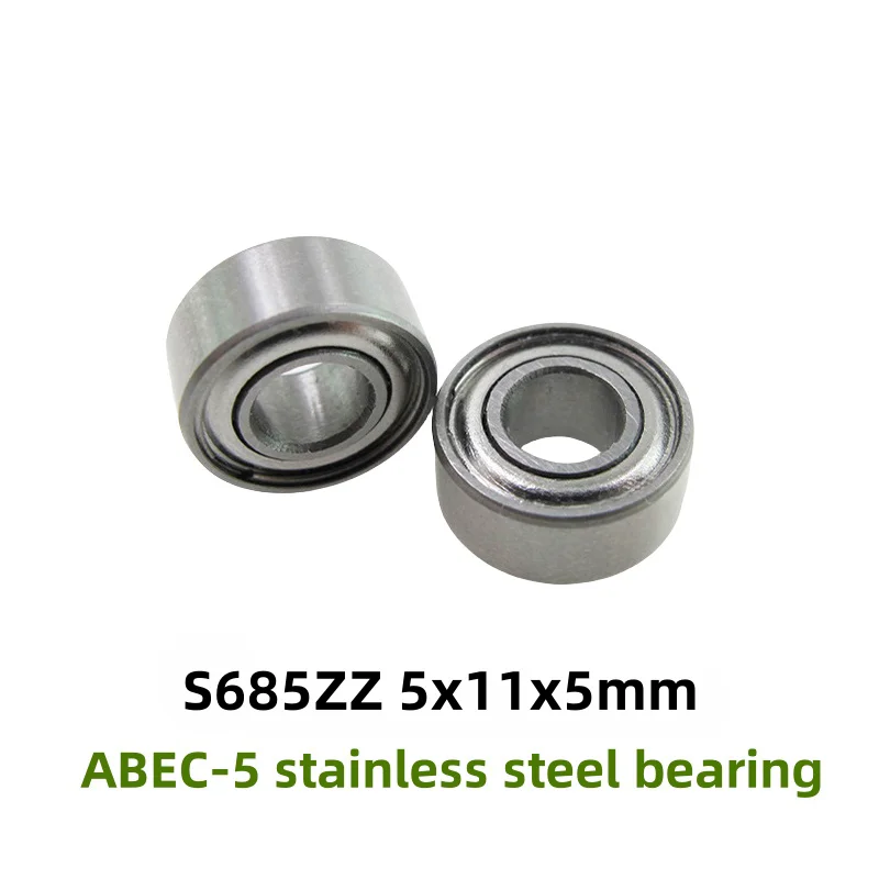 50pcs ABEC-5 S685ZZ 5x11x5mm stainless steel deep groove ball bearing S685 -2Z S685Z 5*11*5 mm