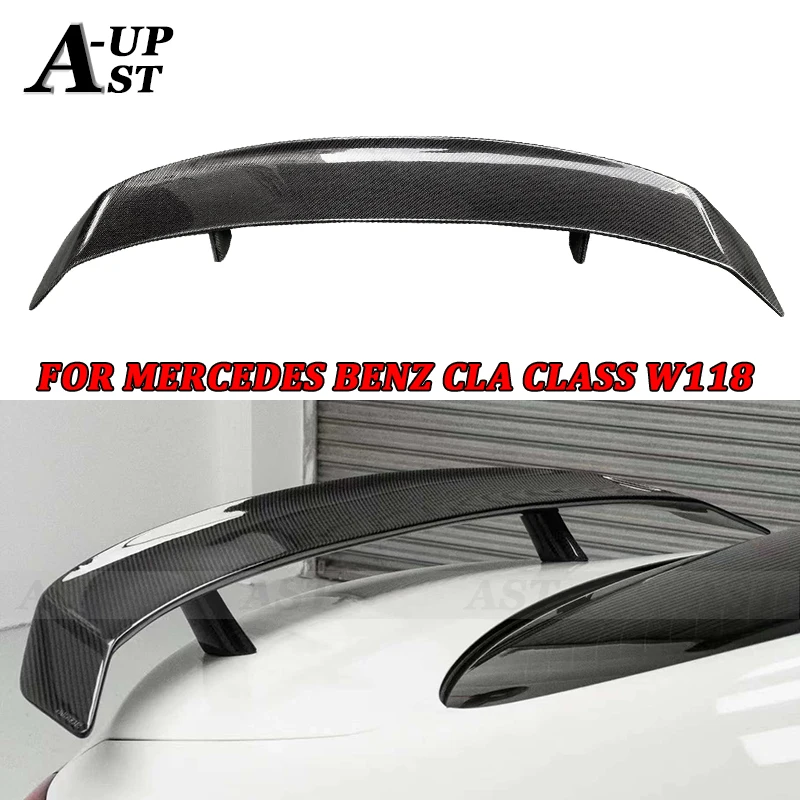 For Mercedes Benz CLA Class W118 CLA45 CLA35 Carbon Fiber Spoiler Tail fins Guide Wing Rear Wing Diverter Splitter body kit