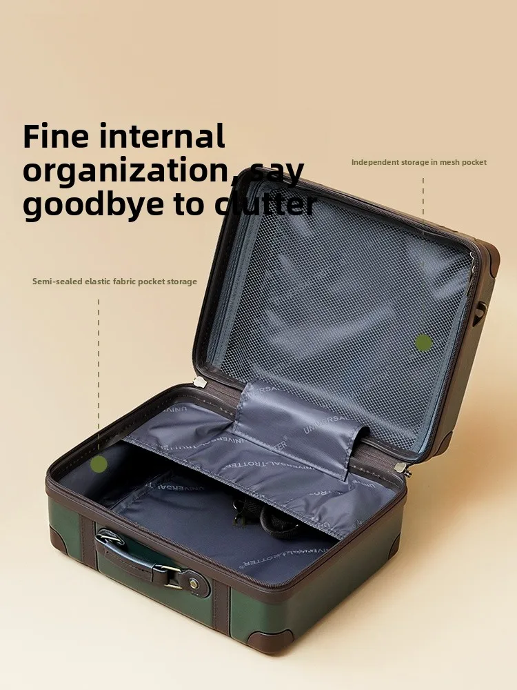 

Ureci ort Trip Handheld Lage 4 Inch Portable Travel Suitcase Women's eup Box Carry-On Bag with Zipper for Travel