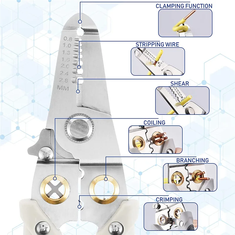 

Многофункциональные плоскогубцы YHYS, инструменты для зачистки проводов 6-в-1, плоскогубцы для разделения проводов с ручкой для электрического тестера, отвертка A