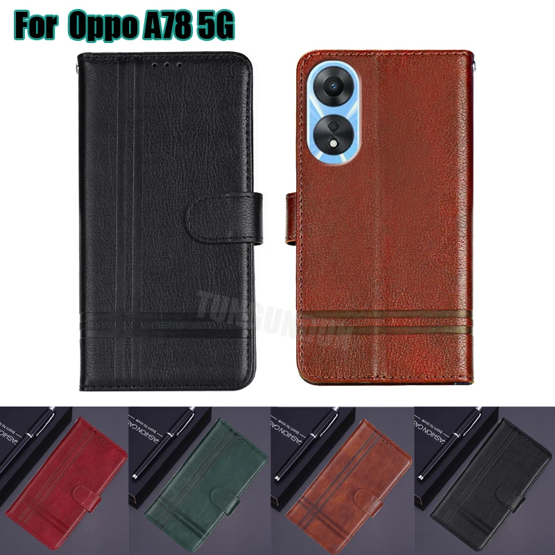 

чехол на OPPO A78 5G CPH2483 Case Wallet Card Holders Leather Flip Phone Cover For Estuches De Celular Oppo A58 5G PHJ110 Fundas