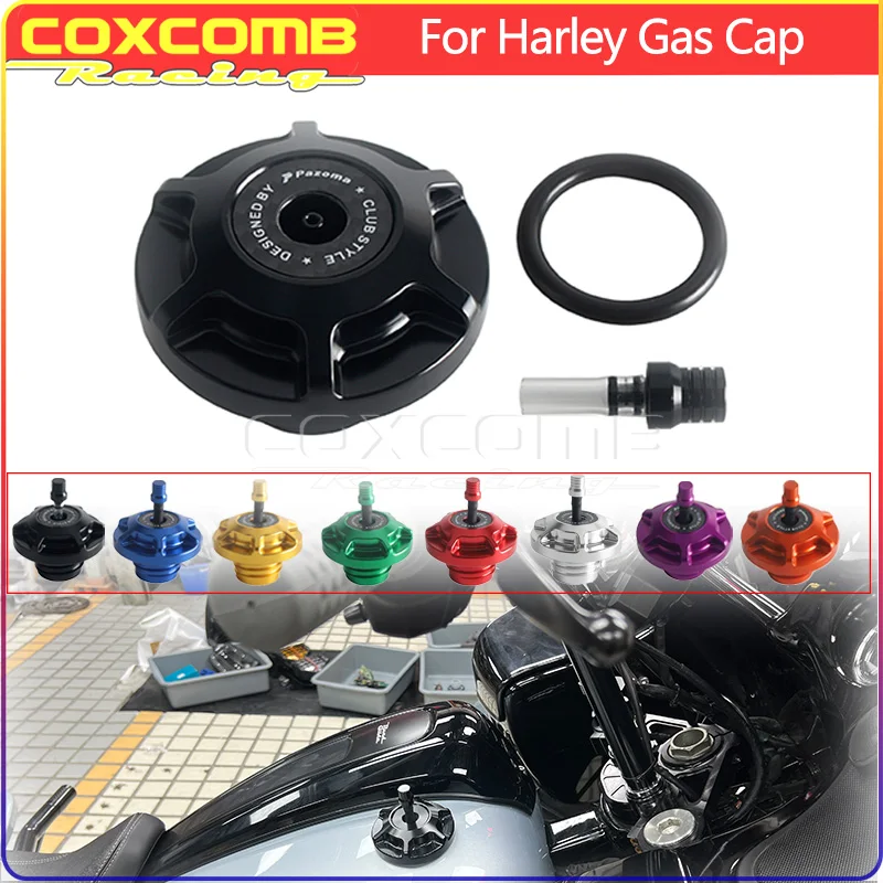 

Heavy Duty Pazoma CNC Machined Aluminum Gas Fuel Tank Cap Seal Gasket Cover For Harley XL883 XL1200 X48 Dyna Softail Road King