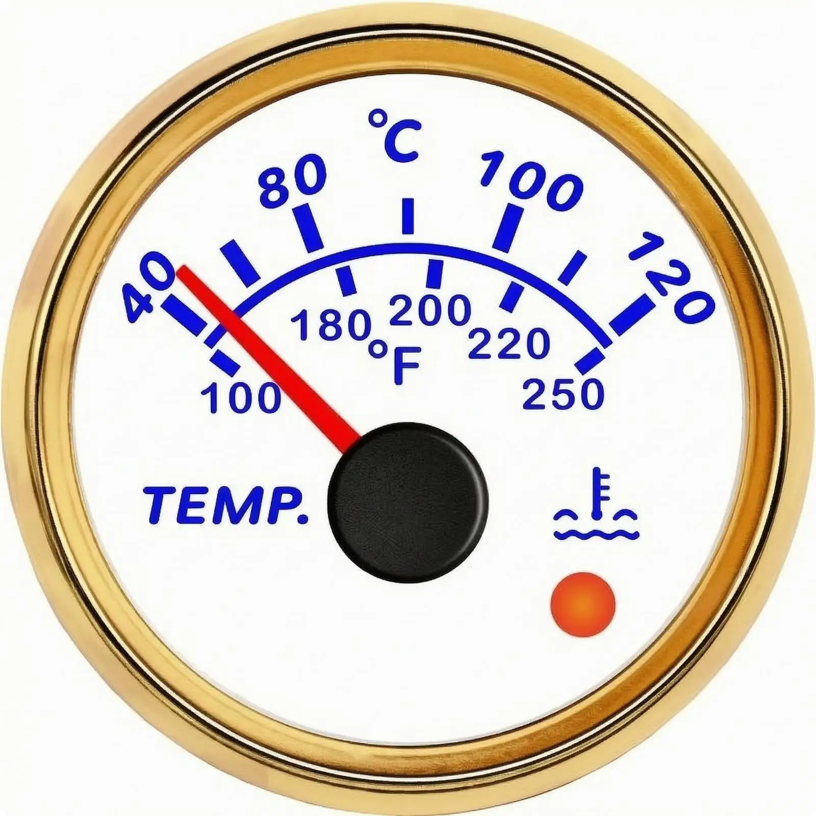 IP67 Rated Engine Water Temp Gauge 60ma Low Power Draw for Construction Equipment Industrial Engine Monitoring