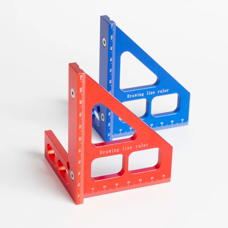 

Metric-inch woodworking scribing ruler square ruler, scribing ruler angle device aluminum alloy ruler