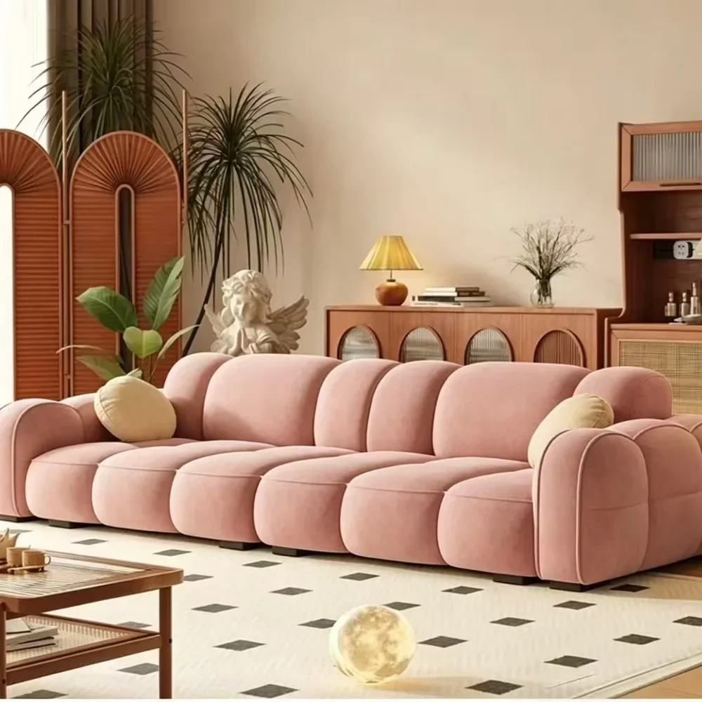 for Home Living Room Leisure Furniture Retro French Velvet Accent Sofa Chair, Durable High‑Density Resilient Sponge Single Chair