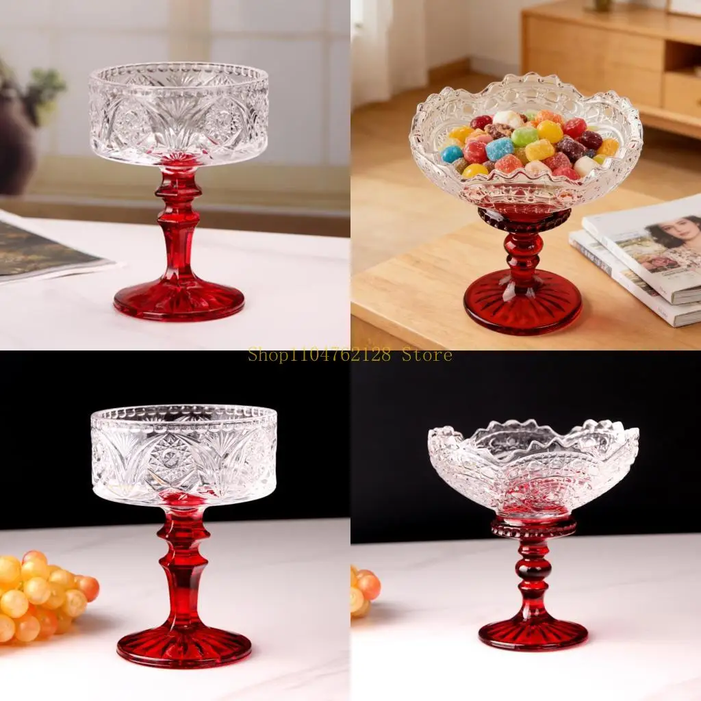 Elegant Crystal Glass Dessert Goblet Cup Footed Bowl For Ice Cream And Fruit best sale