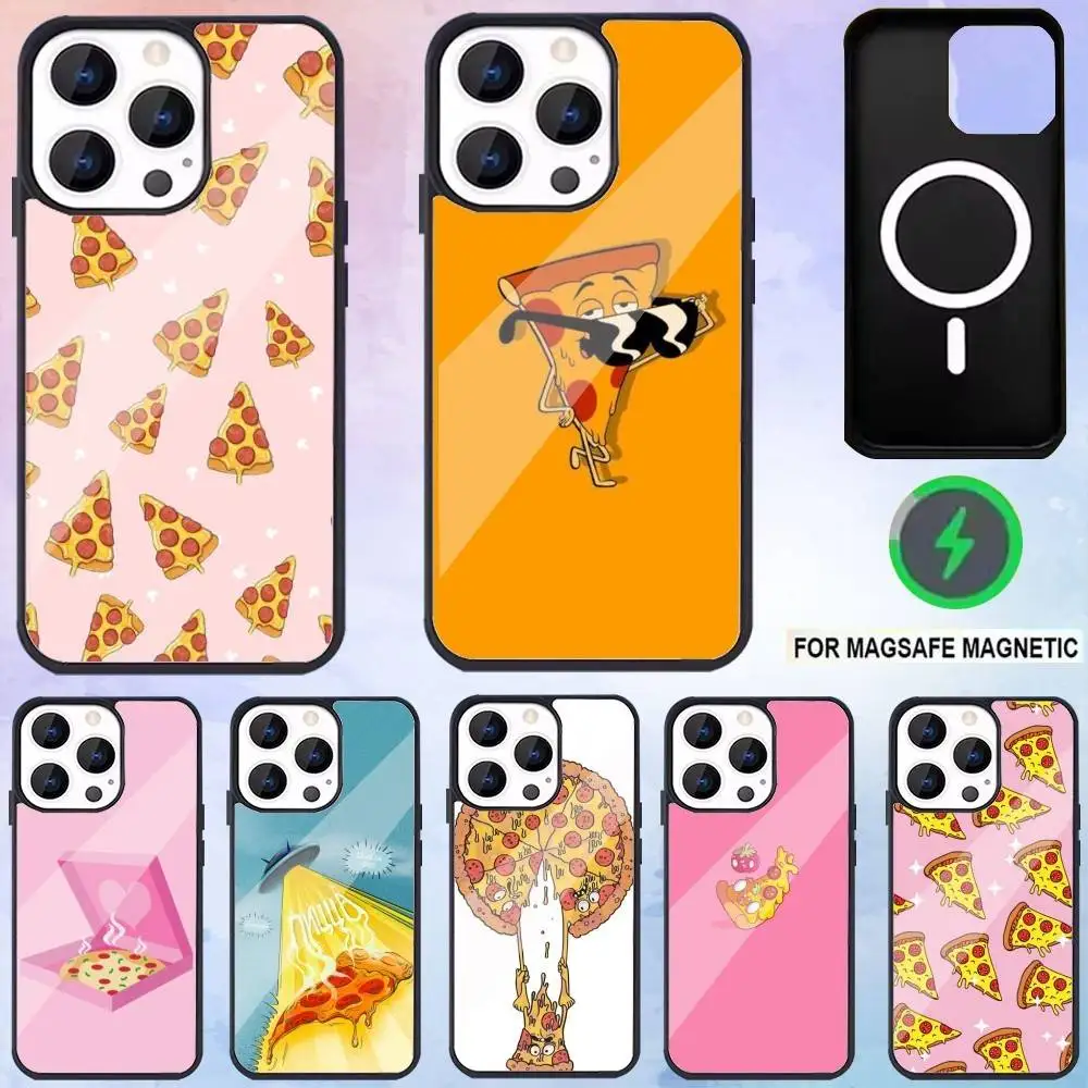 

Delicious cartoon pizza Phone Case For iPhone17,16,15,14,13,12,11 Plus,Pro Max Magnetic Magsafe Wireless Charging