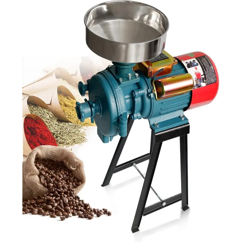 

Электрическая мельница для зерна, 3000 Вт, коммерческая мельница для муки, влажная и сухая мельница для кукурузы, пшеницы, риса, кофе, зерновых