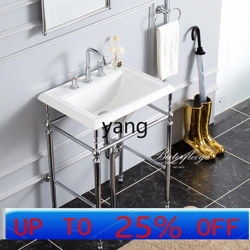 Ltt four-legged double-layer copper bracket wash basin classic single three-hole