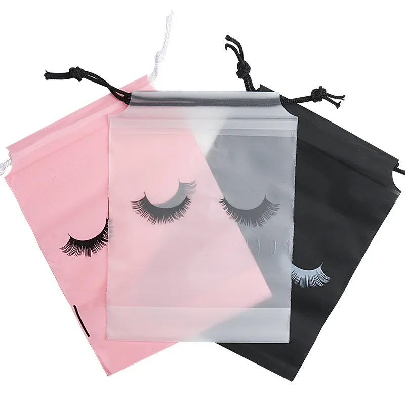 50 Pcs Eyelash Aftercare Reusable Bag Eyebrow Cosmetic Bags Lashes Extension Supplies Beauty Travel Pouch Makeup Tools