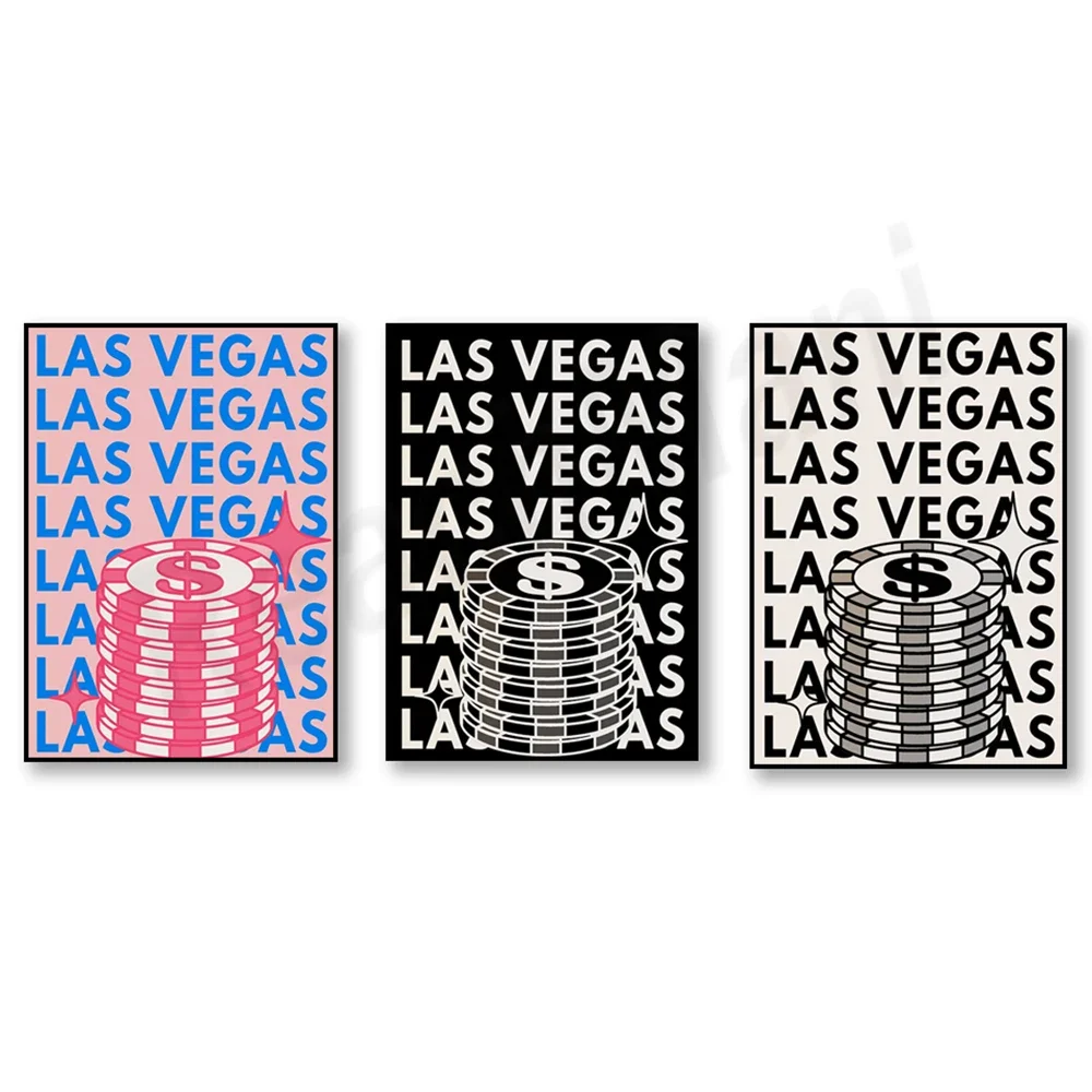 Принт Лас-Вегаса, путешествие Лас-Вегаса, подарки Лас-Вегаса, милый ретро-постер