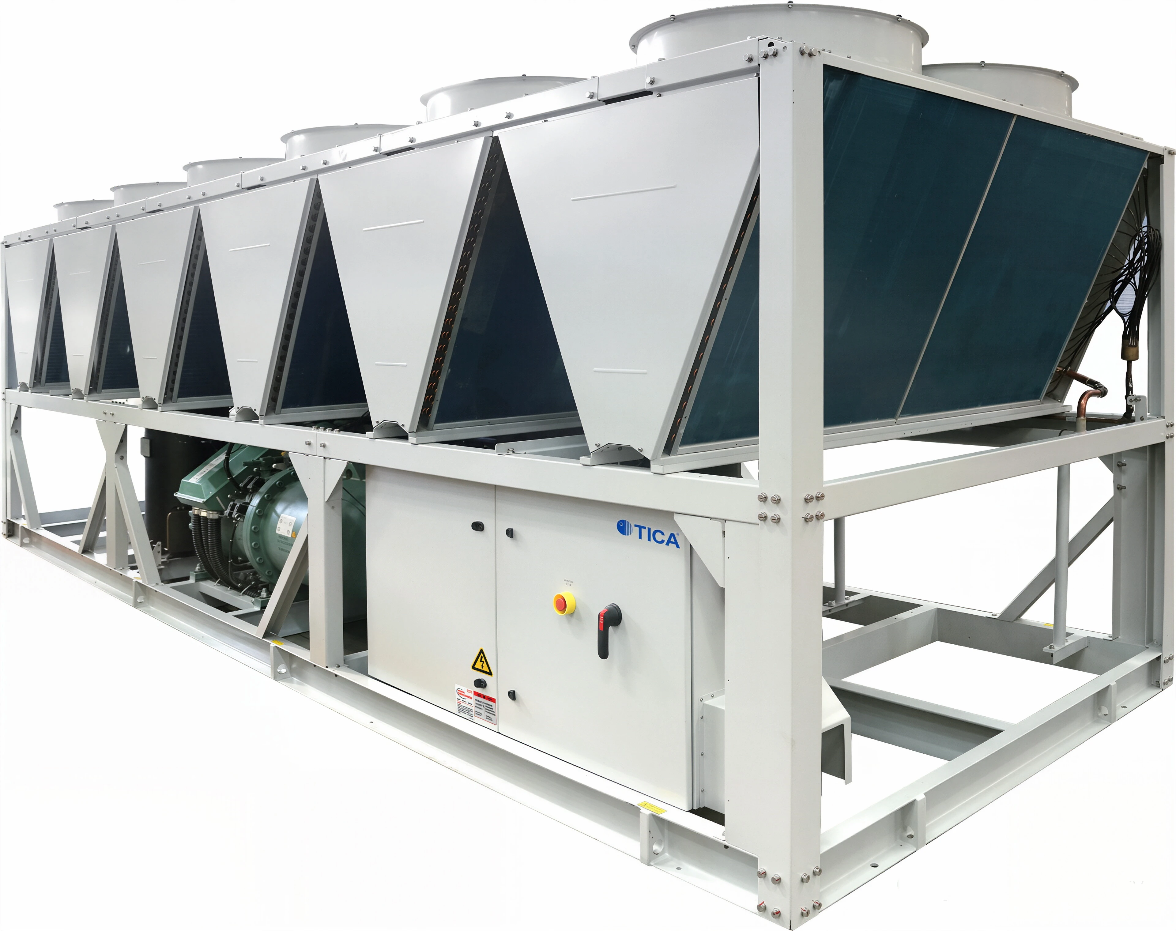 High Capacity High Productivity Eco-Friendly TICA Rooftop-Mounted Air-cooled Water Chiller | 120.6-342.3KW Motor Compressor
