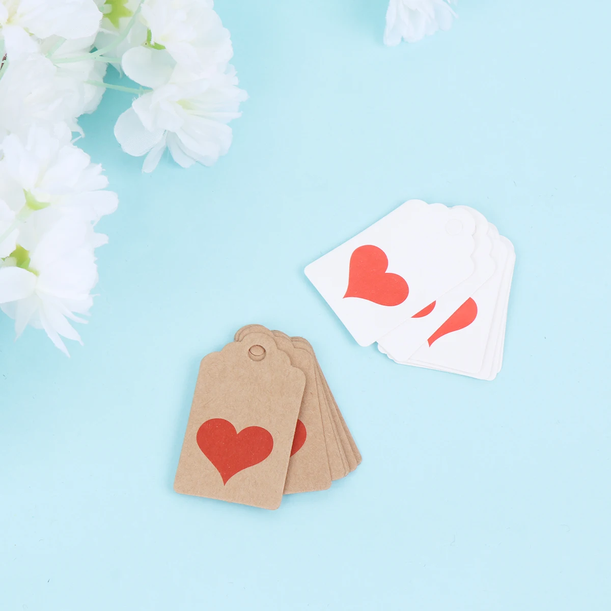 200 ชิ้นกระดาษคราฟท์ Hang Tag หัวใจแขวนของขวัญงานแต่งงานโปรดปราน Party หมวดหมู่วาเลนไทน์ตกแต่งโครงการหัตถกรรมนักเรียนการ์ด