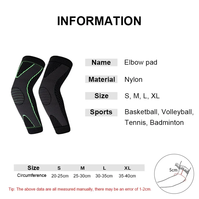 1pc Compression Elbow Support Pads Elastic Brace Basketball Volleyball Tennis Fitness Protector Arm Sleeves for Men Women