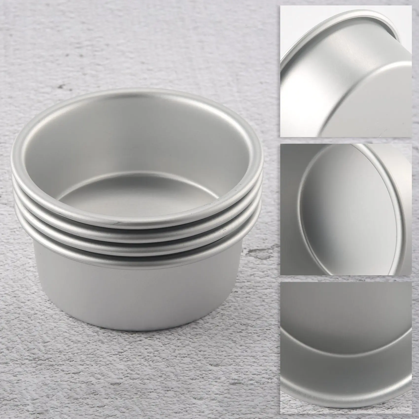 Set di 4 teglie per torte piccole da 4 pollici, teglie per torte rotonde da forno teglie da forno per Mini torte Pizza, Quiche, Non tossiche e salutari