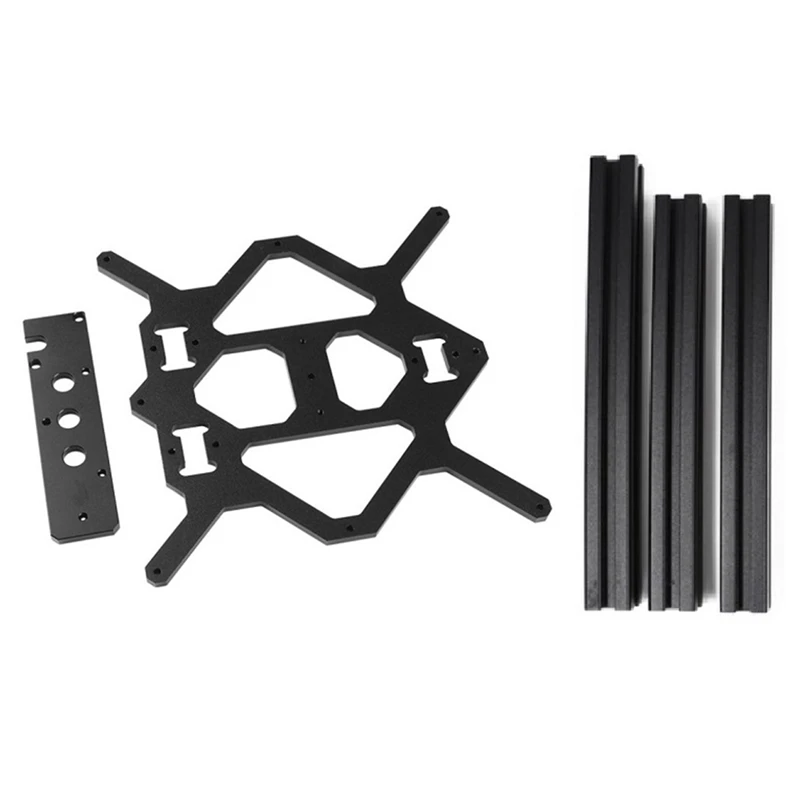 

1Set Black Aluminum Profile Y Carriage Z Bottom Plate Extrusion Profile With 3Pcs U-Bolts Holding For 3D Printer