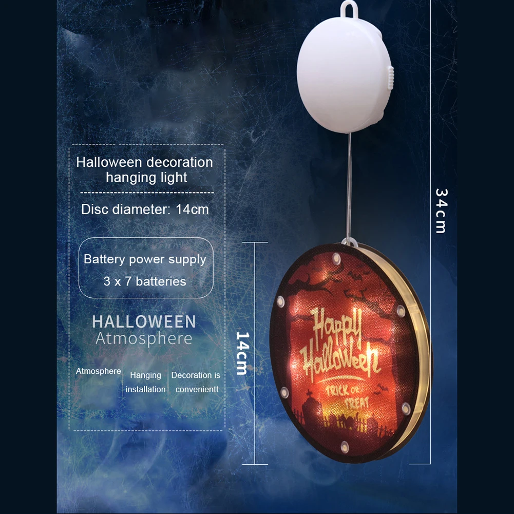 Lampu Halloween lampu jendela dengan lem kait dioperasikan baterai lampu dalam ruangan pola Halloween Istana Tangan hantu