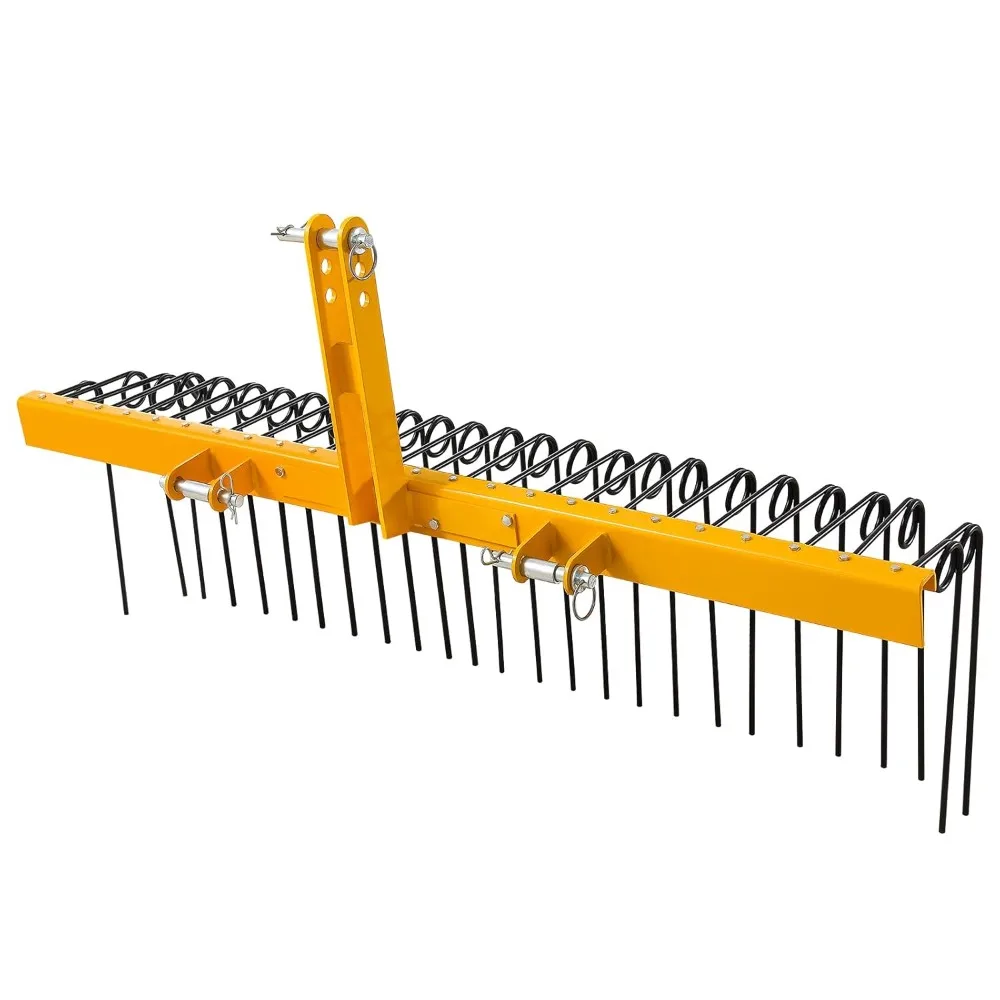 

Durable Powder Coated Steel Pine Straw Rake Attaches to Cat 0 Cat 1,3 Point Hitch for Tractor