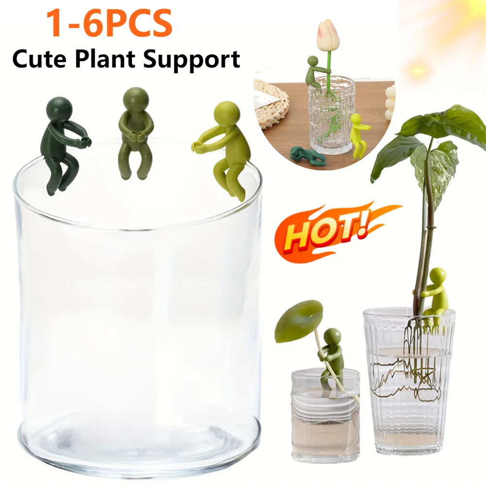 1-6 PCS Cute Plant Stand Plastic Plant Support Pile Greenhouse Arrangement Fixed Rod Indoor Flower Plant Vine Climbing Bracket