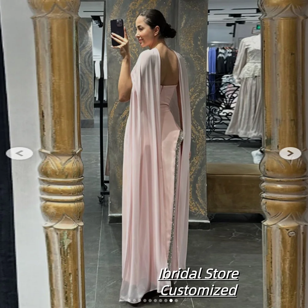 فستان سهرة مخصص على شكل حرف A بطول الأرض بدون حمالات بدون أكمام فستان حفلات بسيط على الموضة فستان حفلات ثنيات كريستالية