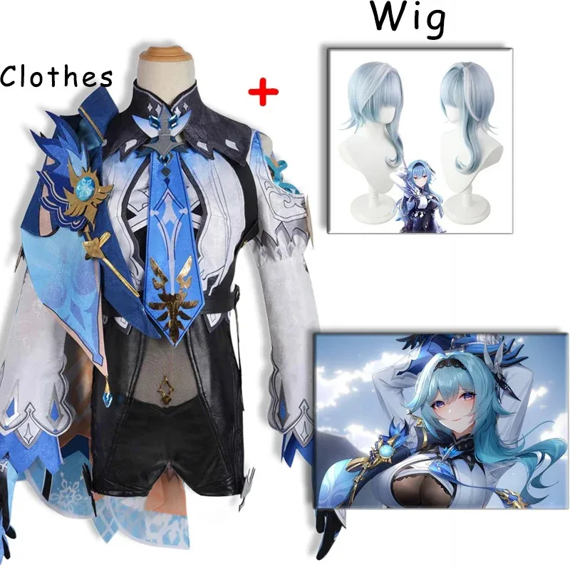 

NewEula Lawrence Косплей Genshin Impact Парик Униформа Волна Цветок Рыцарь Забавный Костюм Перчатки Ювелирные Изделия Хэллоуин Карнавал LZ93982025