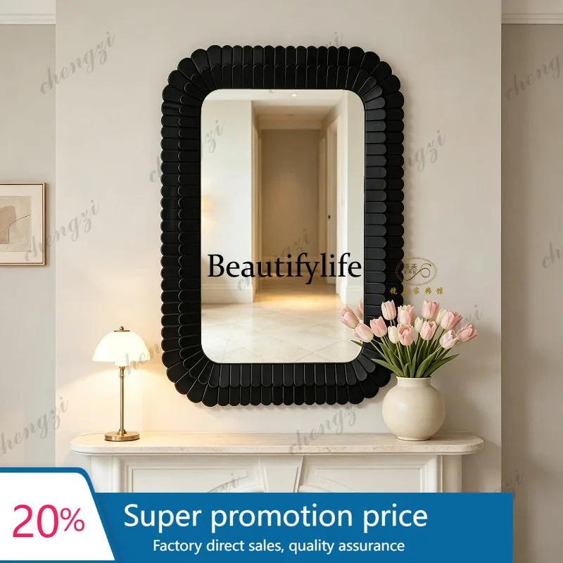 f178 Bathroom mirror American retro background wall decorative mirror Wash table makeup mirror European entrance