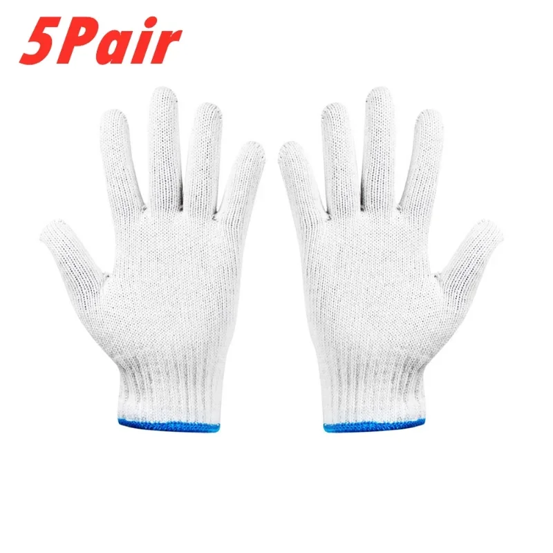 5Pairs Household Hand Gloves Garden Work Thin Cotton Glove Gardening Work Gloves Construction Welding Woodworking Gloves